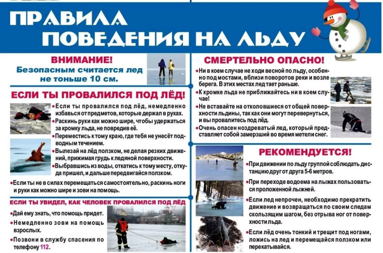 Правила поведения на водных объектах в зимнее время.