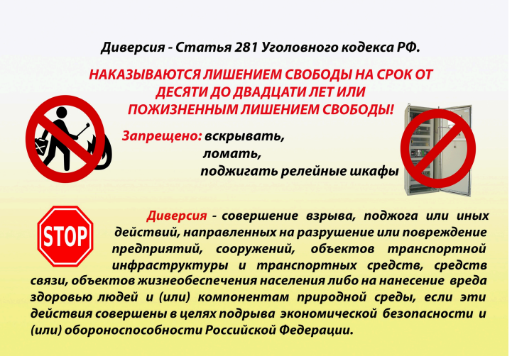 Памятка "Диверсия".